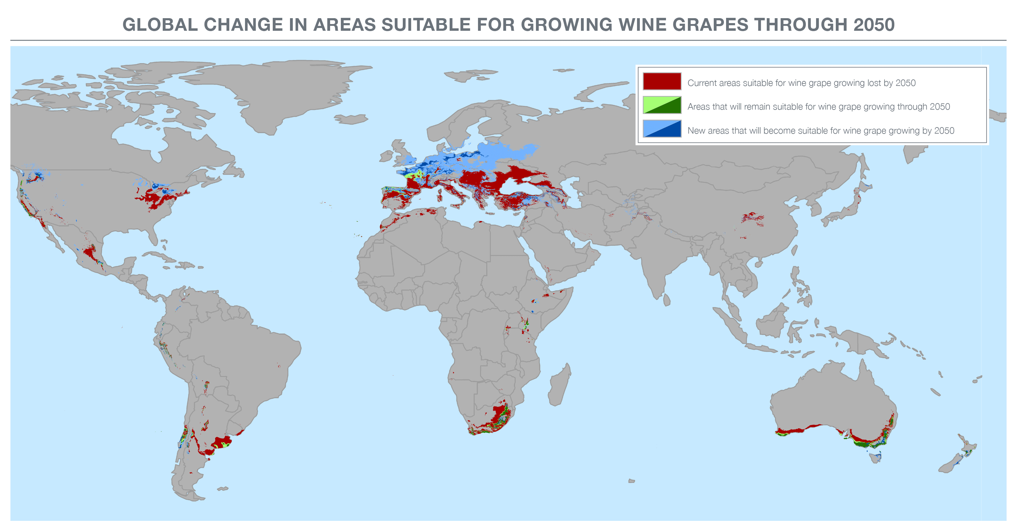 climate change wine industry 2050 map world
