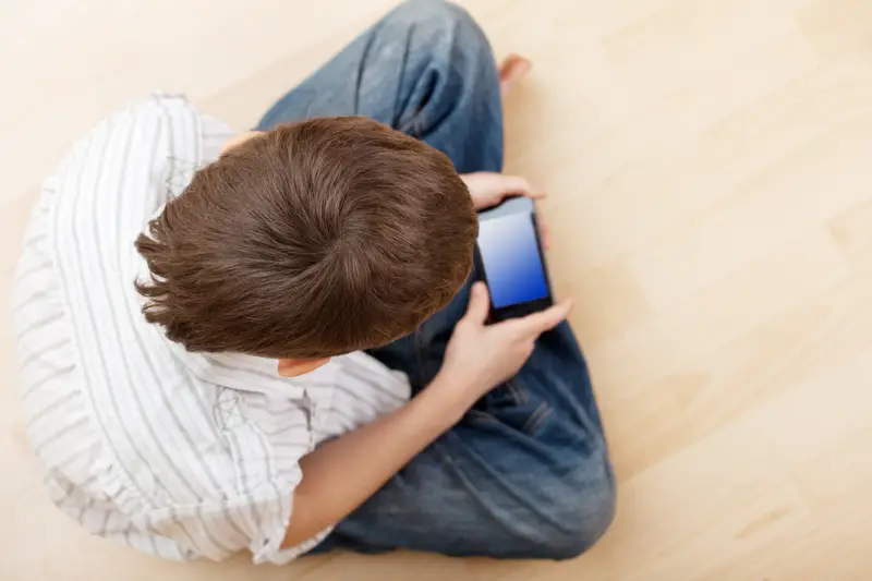 boy with smartphone