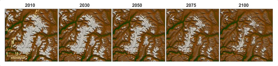 canada glacier loss 2050 2100 future global warming timeline