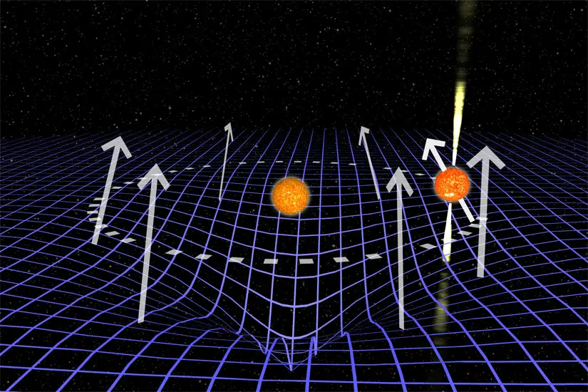 neutron star warp in space time