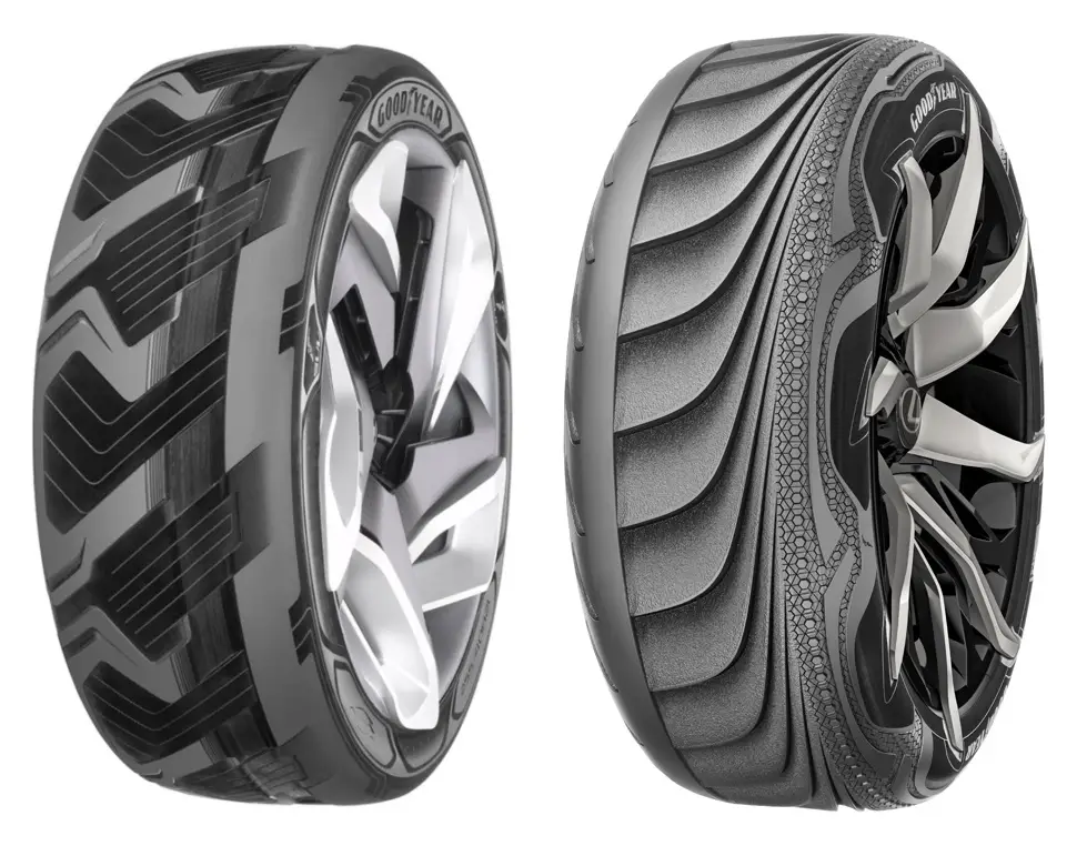 goodyear tires future concepts BHO3 triple tube car technology electric vehicles 2015 2020