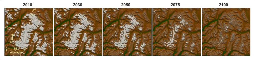 canada glacier loss 2050 2100 future global warming timeline