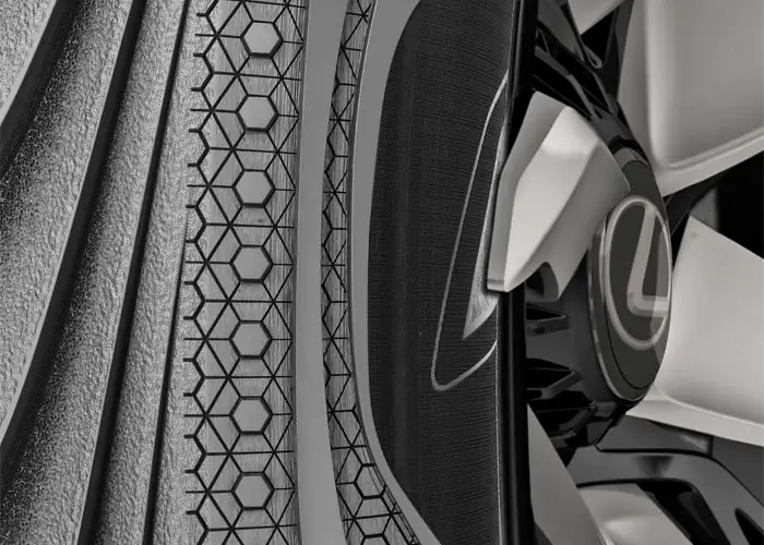 goodyear triple tube tire closeup detail image