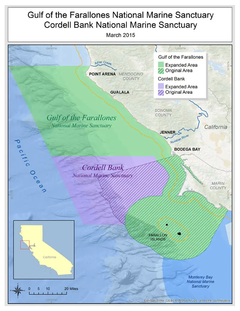 california marine sanctuaries map 2015