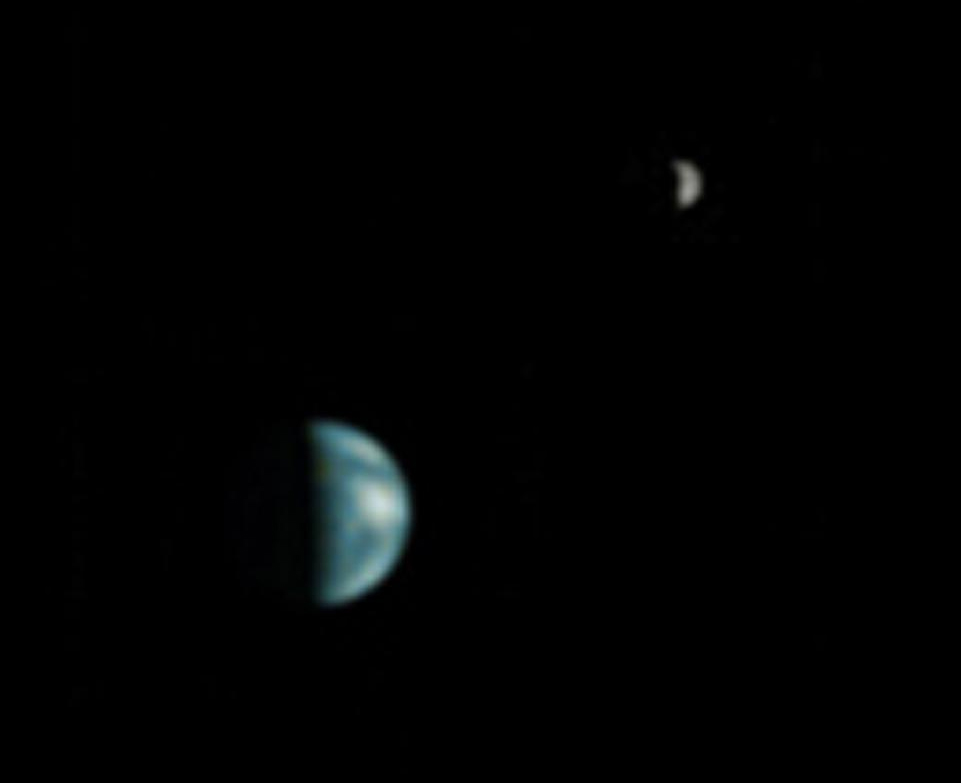 earth and the moon viewed from mars