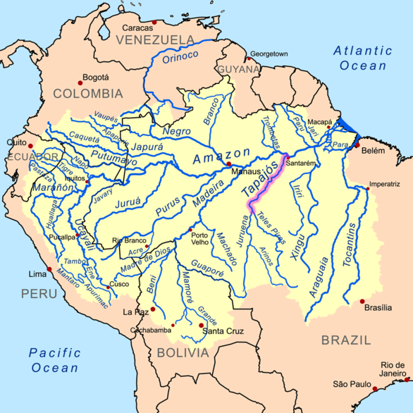 São Luiz do Tapajós dam map