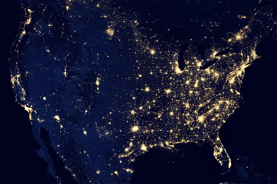 earth cities at night NASA
