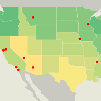 usa global warming map 2100