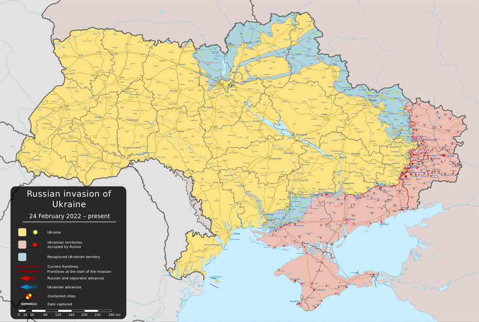 ukraine timeline 2023 map