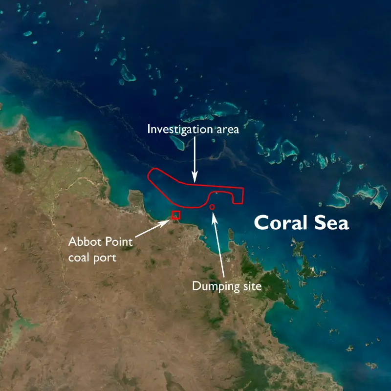 great barrier reef dumping map