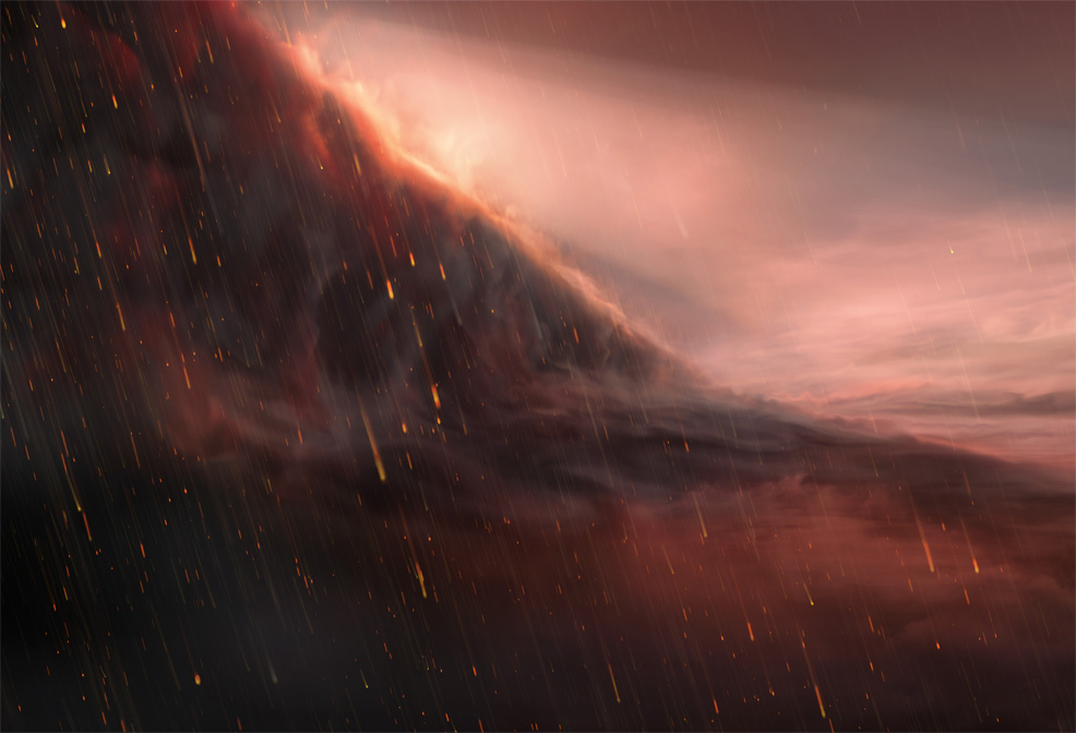 exoplanet rains molten iron