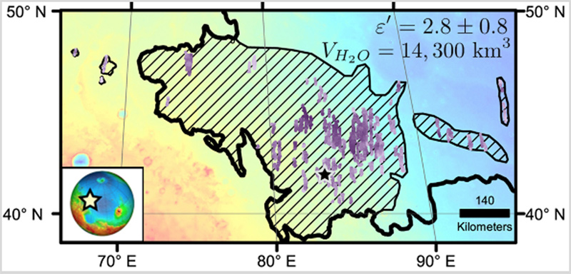 mars water ice deposit map