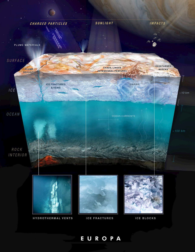 europa surface layers