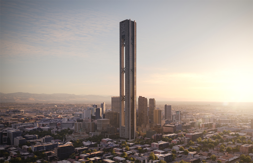 futuristic battery concept skyscraper